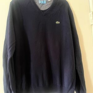 Lacoste Men's Dark Blue V-Neck Sweater